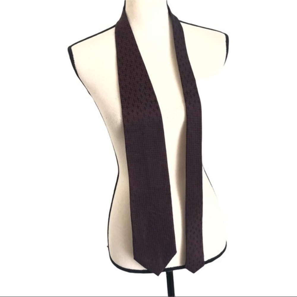 Boss Tie In Silk Jacquard With Square Pattern
